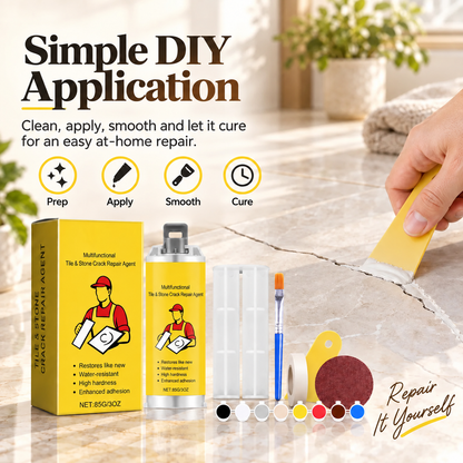 🔥Quick-Drying Tile Repair Glue - Complete Tool Kit for DIY – Fix Cracks Permanently in Minutes!✨