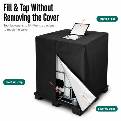 💧 Waterproof IBC Tote Cover – Heavy-Duty, UV-Blocking, Secure Fit