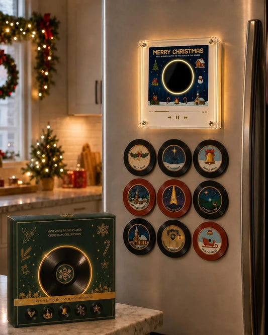 🎄Christmas Vinyl Player Fridge Record NFC Magnetic Music Box Set🎶