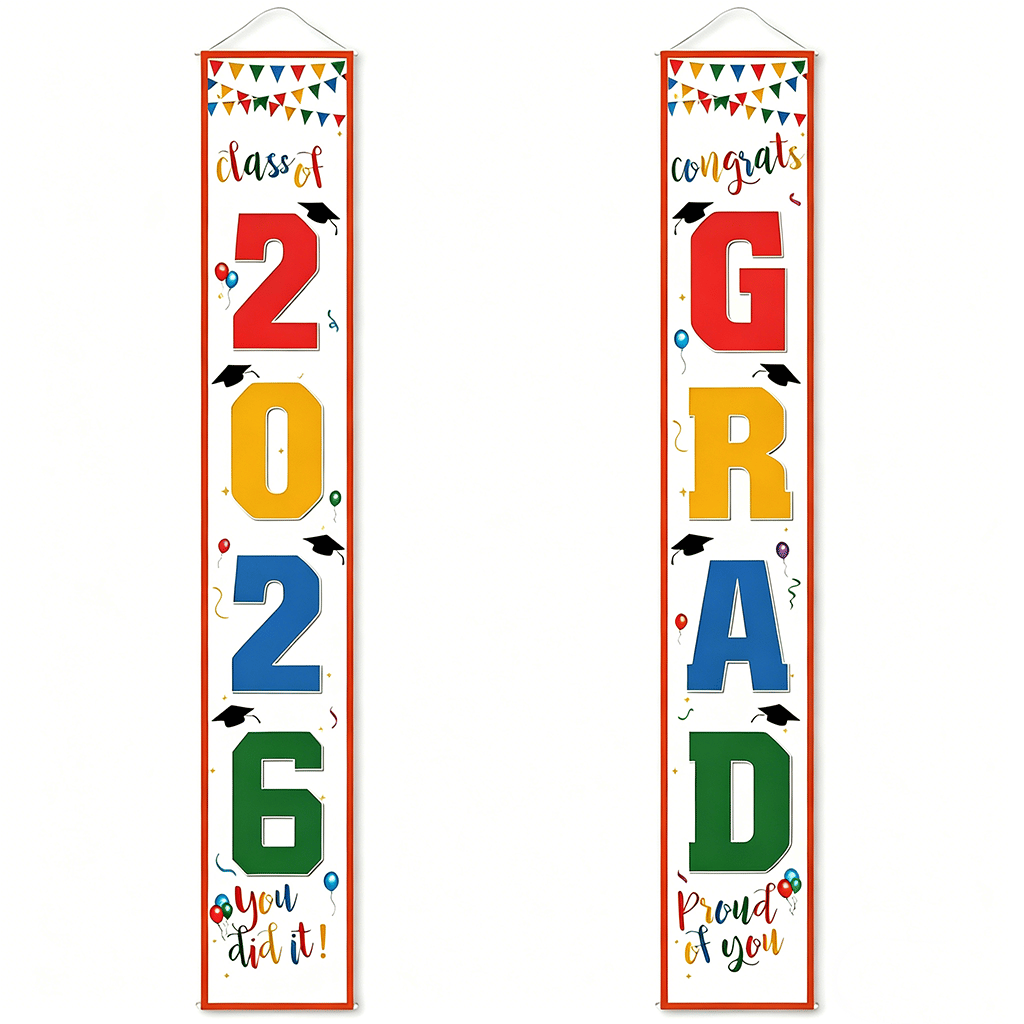 🎓Class of 2026 Graduation Banner | Congrats Grad Front Door Porch Decor for Graduation Party