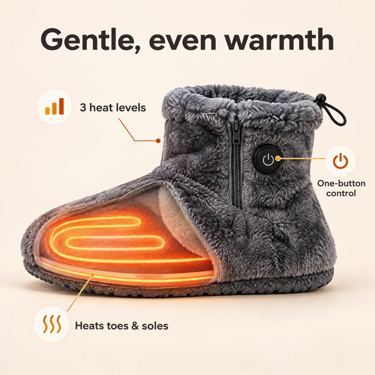Heated Plush Slipper Boots