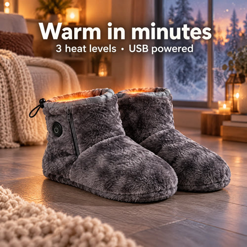 Heated Plush Slipper Boots