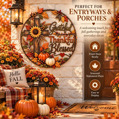 🍂 Grateful • Thankful • Blessed™ Fall Faith Wall Decor ✝️🌻