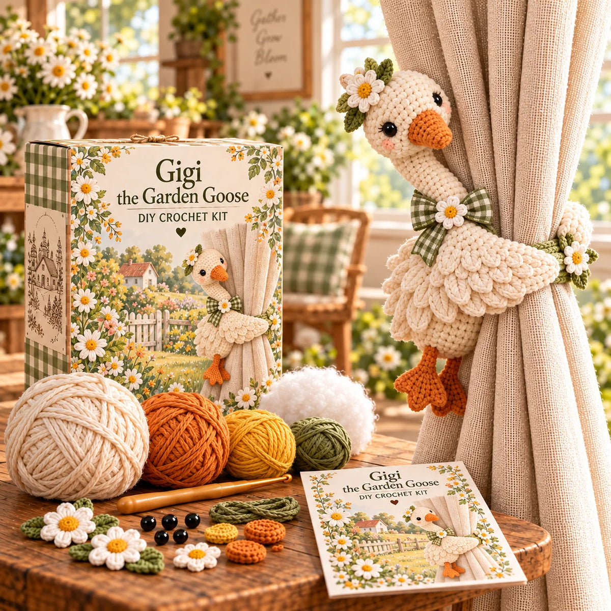 🐮 DIY Crochet Farm Animal Curtain Tieback Kits