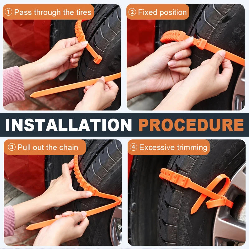 ❄️ Universal Winter Tire Traction Straps – Reinforced Anti-Slip Snow & Ice Grip