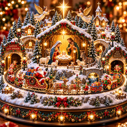 Nativity Scene & Santa’s Christmas Gift Parade ✝️🎅 – Lighted Holiday Village with a Touch of Christmas Magic ✨🎄