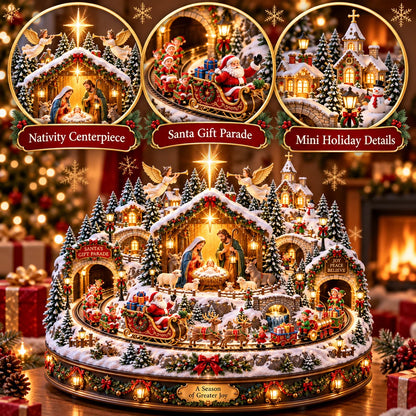 Nativity Scene & Santa’s Christmas Gift Parade ✝️🎅 – Lighted Holiday Village with a Touch of Christmas Magic ✨🎄