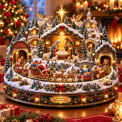 Nativity Scene & Santa’s Christmas Gift Parade ✝️🎅 – Lighted Holiday Village with a Touch of Christmas Magic ✨🎄