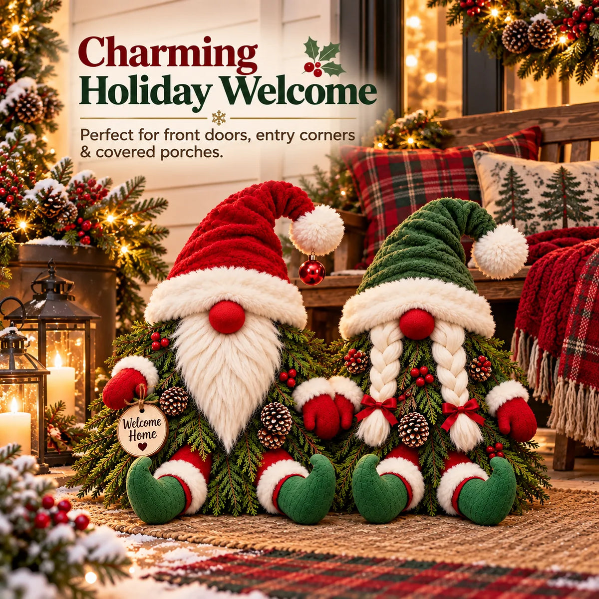 Christmas Evergreen Gnome Decorations