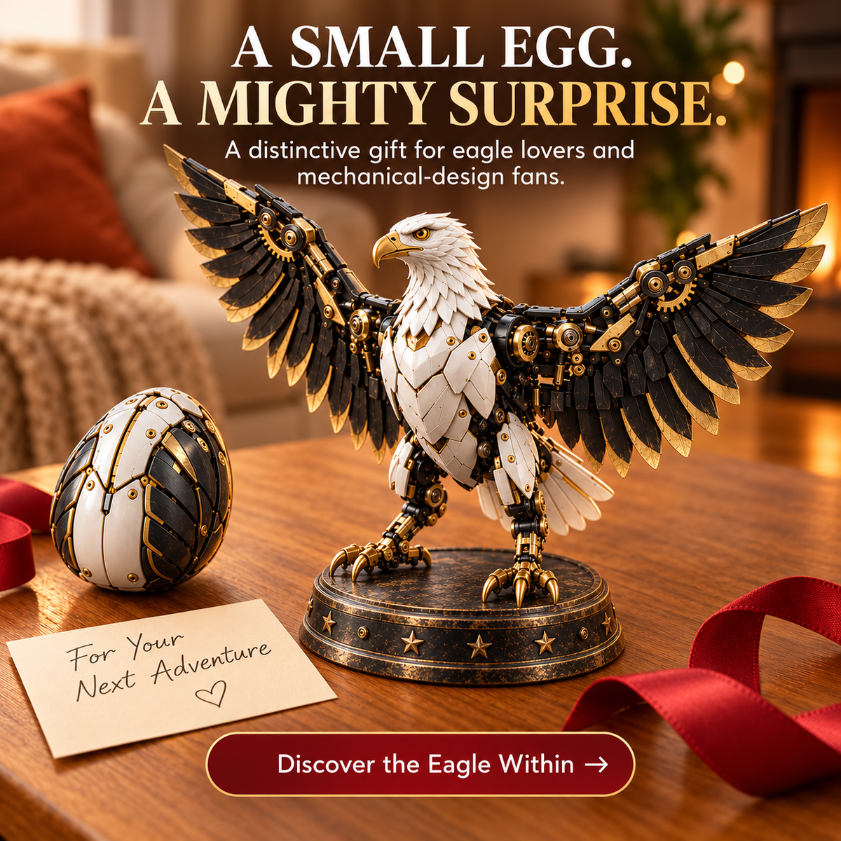 🦅 Egg To Bald Eagle – 2-in-1 Transforming Mechanical Figure