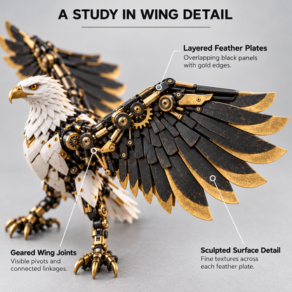 🦅 Egg To Bald Eagle – 2-in-1 Transforming Mechanical Figure
