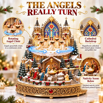🎄✝️ Bethlehem Angel Choir | Lighted Rotating Nativity Village