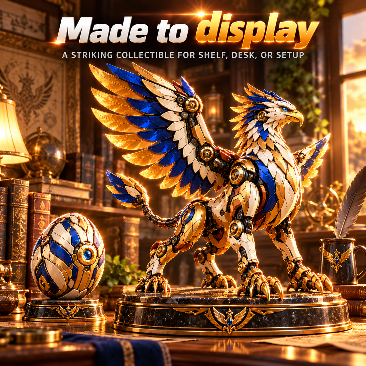 🦅 2-in-1 Transforming Mechanical Griffin Egg – Winged Fantasy Figure
