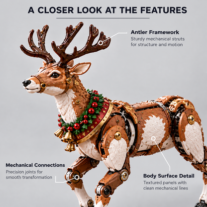 🎄🦌 ReindeerMorph – Egg to Christmas Reindeer Transforming Mechanical Toy