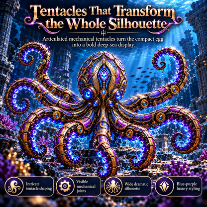 🐙 2-in-1 Transforming Mechanical Kraken Egg – Deep-Sea Guardian Figure