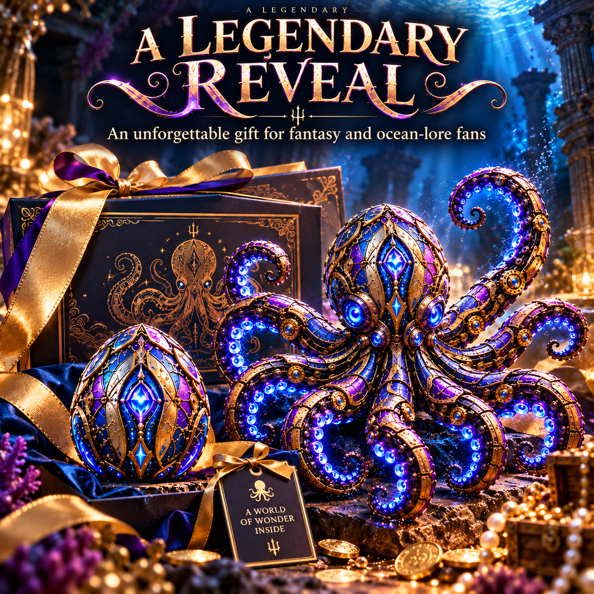 🐙 2-in-1 Transforming Mechanical Kraken Egg – Deep-Sea Guardian Figure