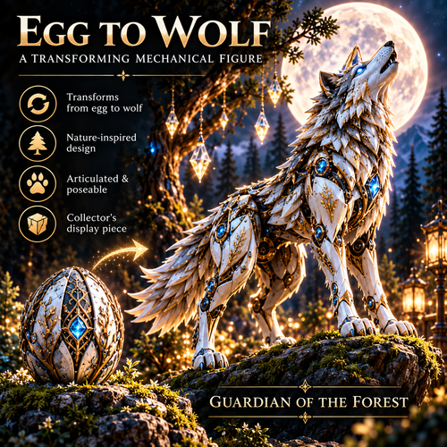 🐺 2-in-1 Transforming Mechanical Wolf Egg – Forest Guardian Figure