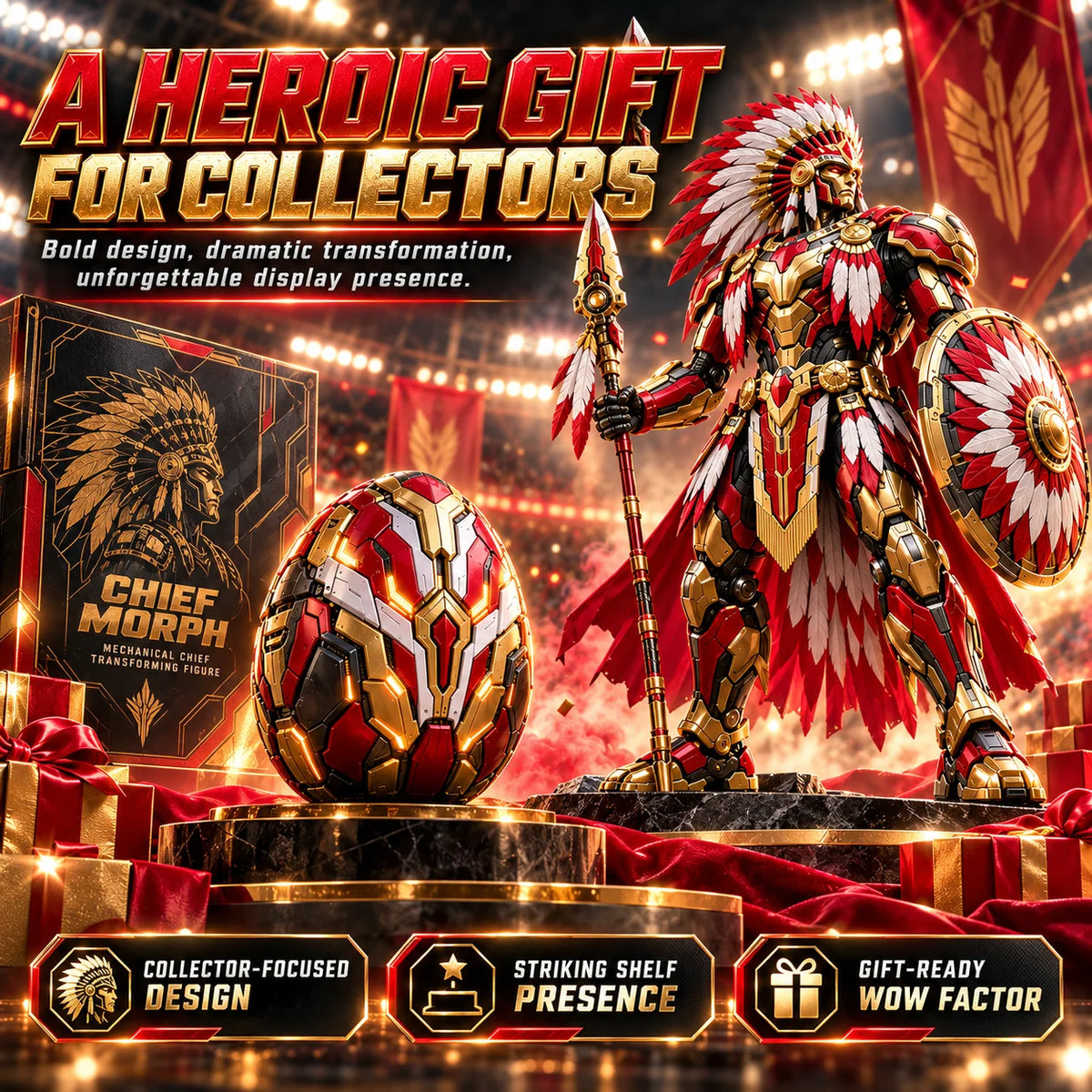 🪶🔥 ChiefMorph – Egg to Chief Transforming Mechanical Figure