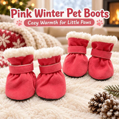 🐾Soft Velvet Puppy Booties, Warm Non-Slip Paw Covers for Small Dogs