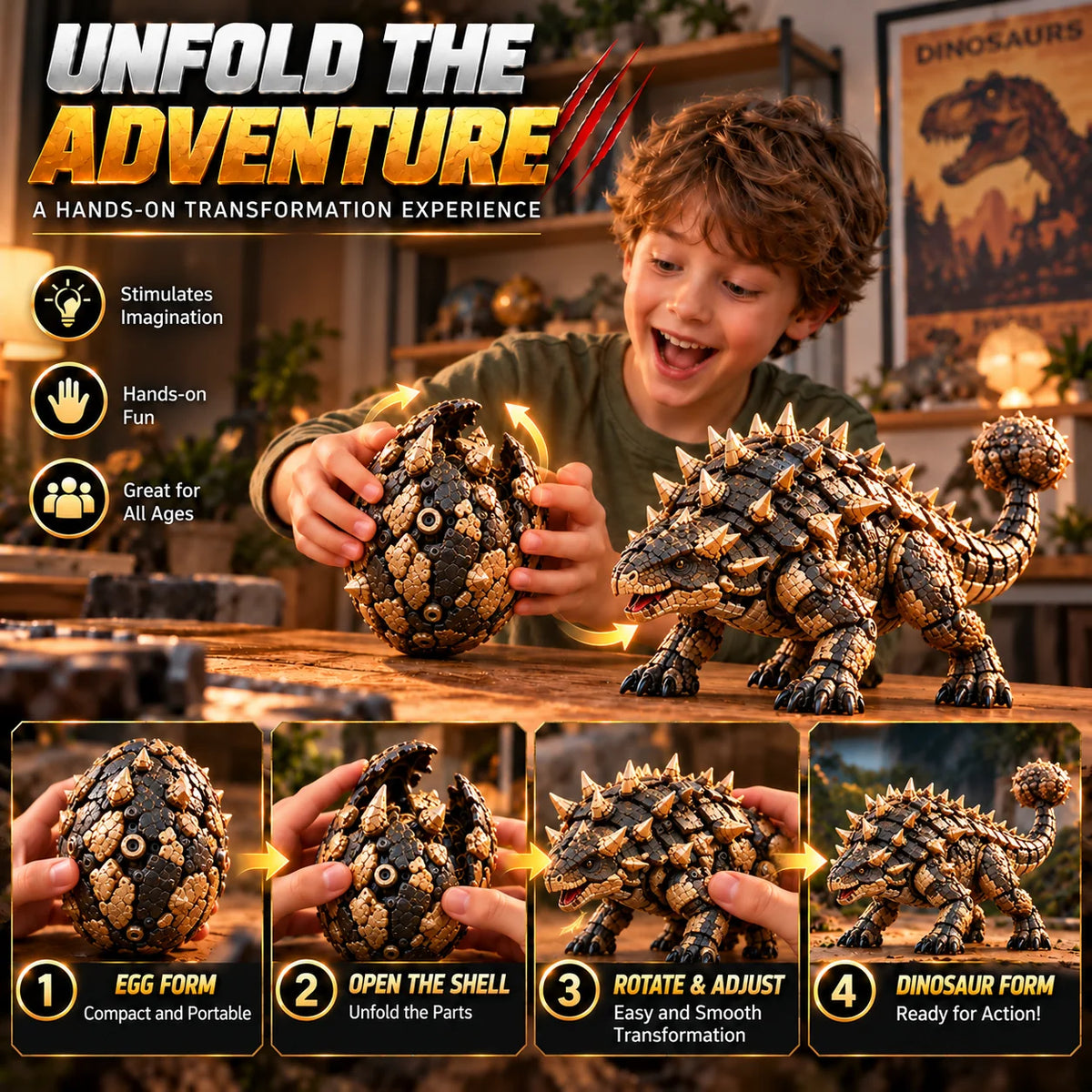🦖 Egg to Dinosaur™ – Transforming Dino Egg toy🥚