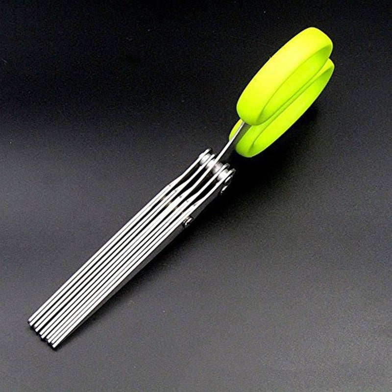 🔥 Today Only🎁5 Blade Kitchen Salad Scissors+ FREE Cleaning Comb