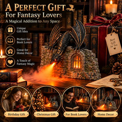 🐉🔥 Drachen-Luftbefeuchter mit Flammeneffekt –Fantasy Magic for Your Reading Nook 🔥
