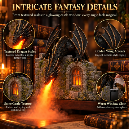 🔥🐉 Dragonfire Mist Humidifier – Glowing Fantasy Castle Decor