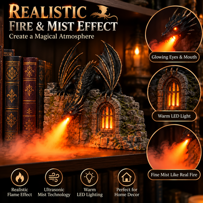 🐉🔥 Drachen-Luftbefeuchter mit Flammeneffekt –Fantasy Magic for Your Reading Nook 🔥