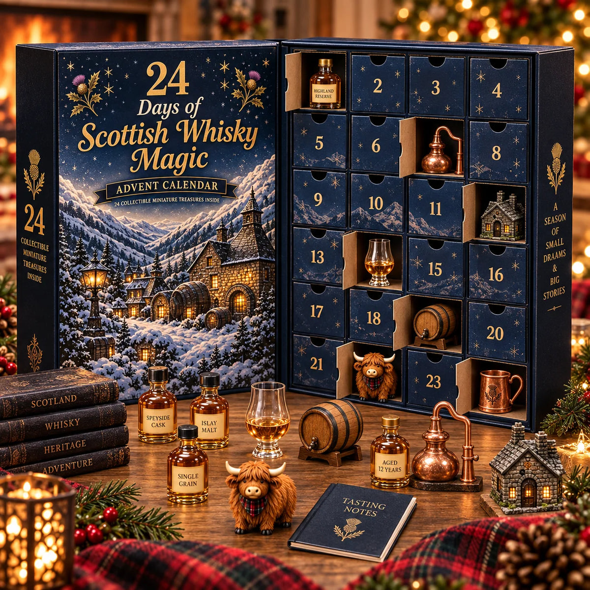 2026 Scottish Whisky Advent Blind Box – 24 Days of Festive Collectible Surprises for Whisky Lovers
