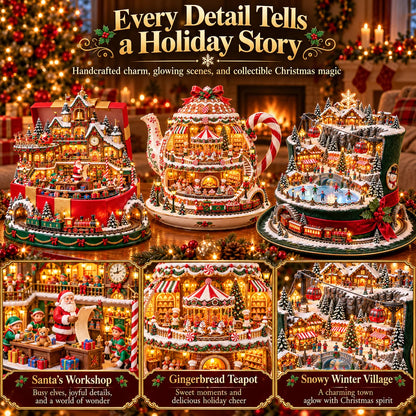 🔥 Last Day 50% OFF-🎁 Santa’s Gift Workshop Light-Up Village