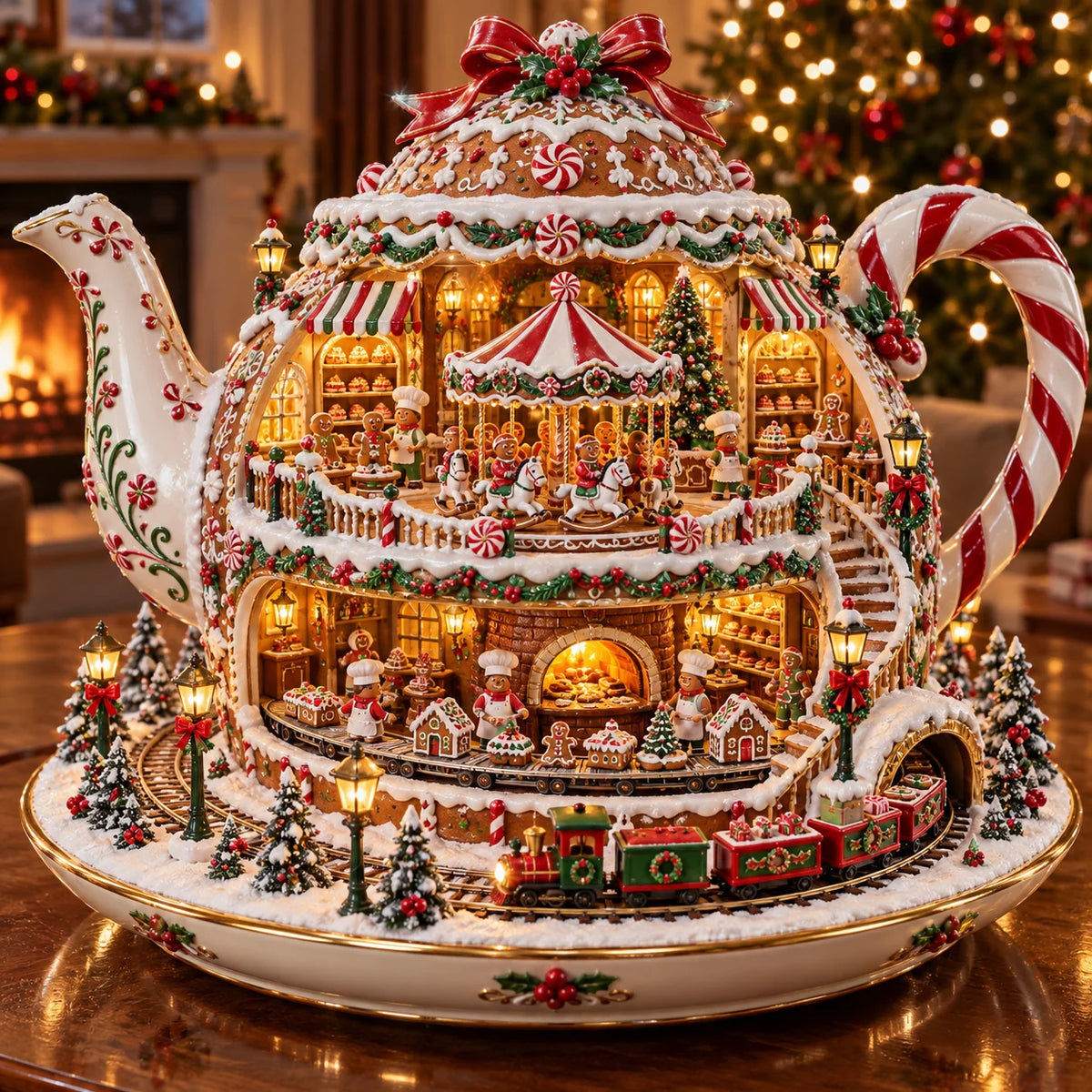 🔥 Last Day 50% OFF-🎁 Santa’s Gift Workshop Light-Up Village