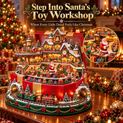 🔥 Last Day 50% OFF-🎁 Santa’s Gift Workshop Light-Up Village