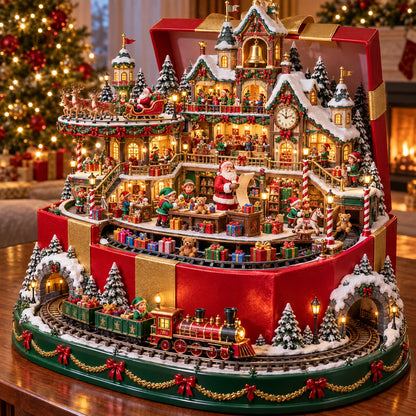 🔥 Last Day 50% OFF-🎁 Santa’s Gift Workshop Light-Up Village