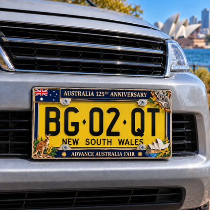 🦘🐨 Australia 125th Anniversary Commemorative Metal License Plate Frame