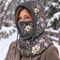Charcoal Gray - Purple Florals