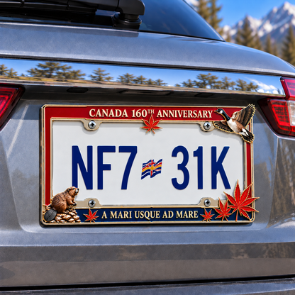🍁🚗 Canada 160th Anniversary Commemorative Metal License Plate Frame