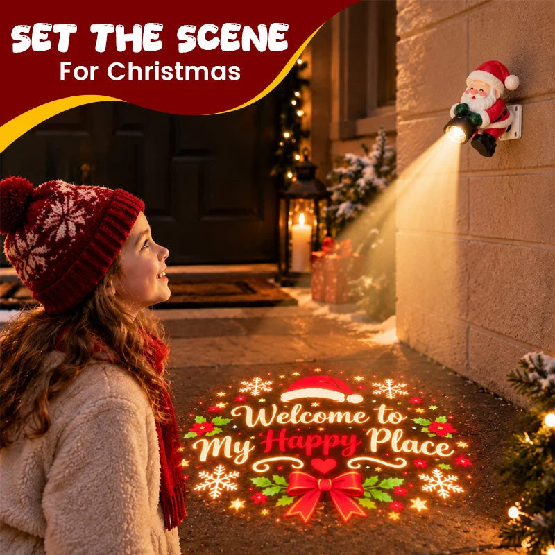 🎅 Christmas Doorway Projector Light – Festive Santa Welcome Projection with Remote ✨
