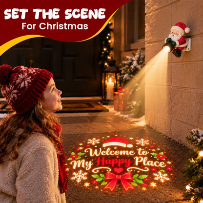 🎅 Christmas Doorway Projector Light – Festive Santa Welcome Projection with Remote ✨