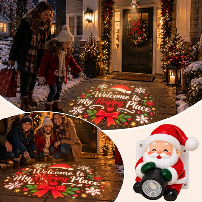 🎅 Christmas Doorway Projector Light – Festive Santa Welcome Projection with Remote ✨