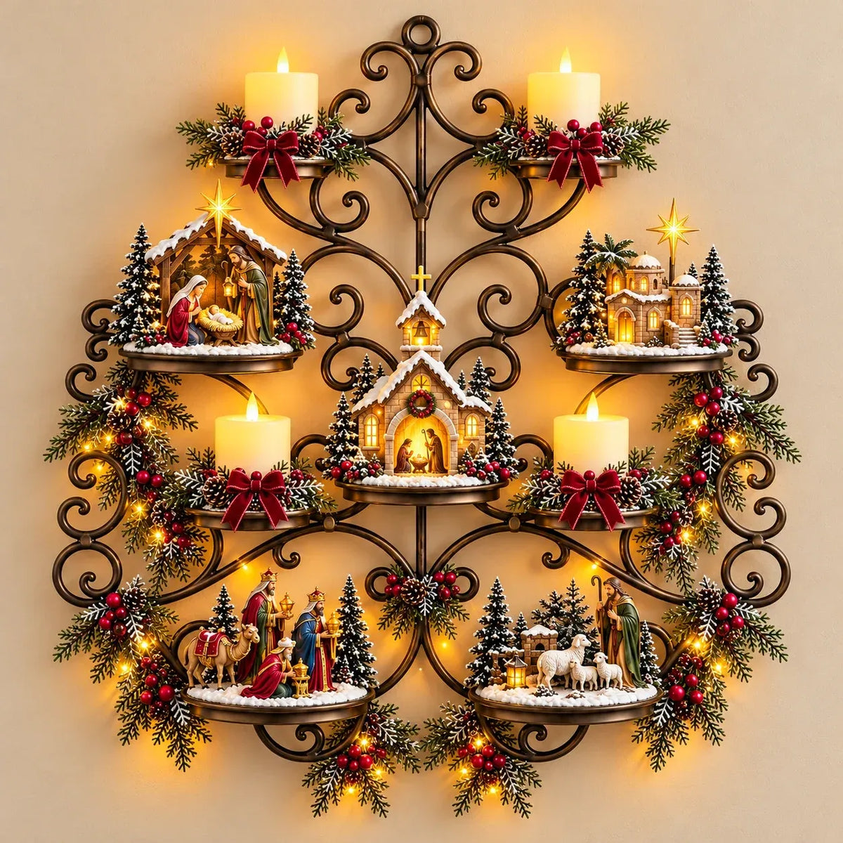 ✝️Holy Night Nativity Village Wall Décor