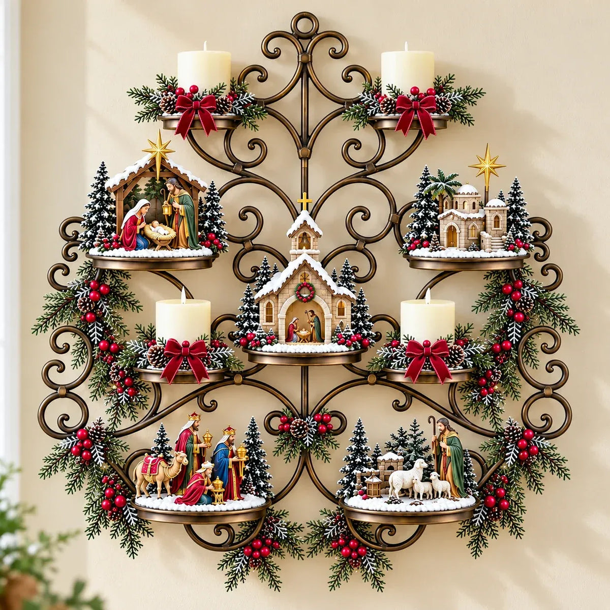 ✝️Holy Night Nativity Village Wall Décor