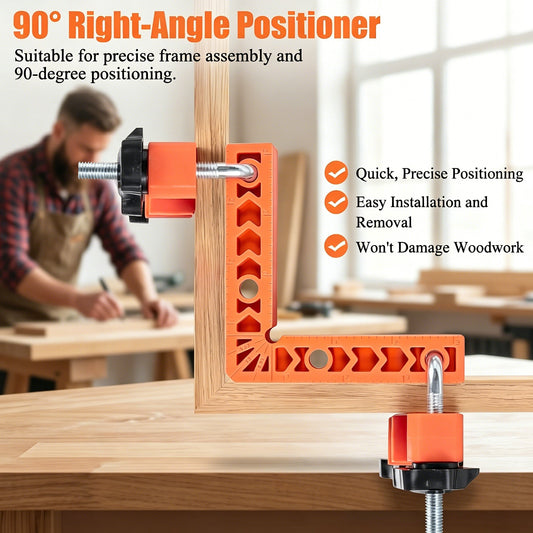 🔧90 Degree Corner Clamp & Positioning Square Set - ABS Plastic L-Shaped Tool