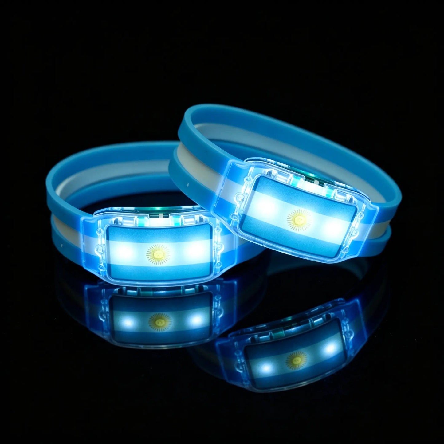 2PCS LED Light Up National Flag Wristbands