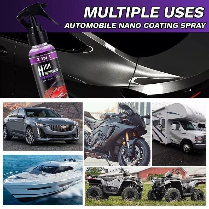 💥 3-in-1 Car Coating Spray | Wash, Restore & Shine – 🔥Buy More Save More