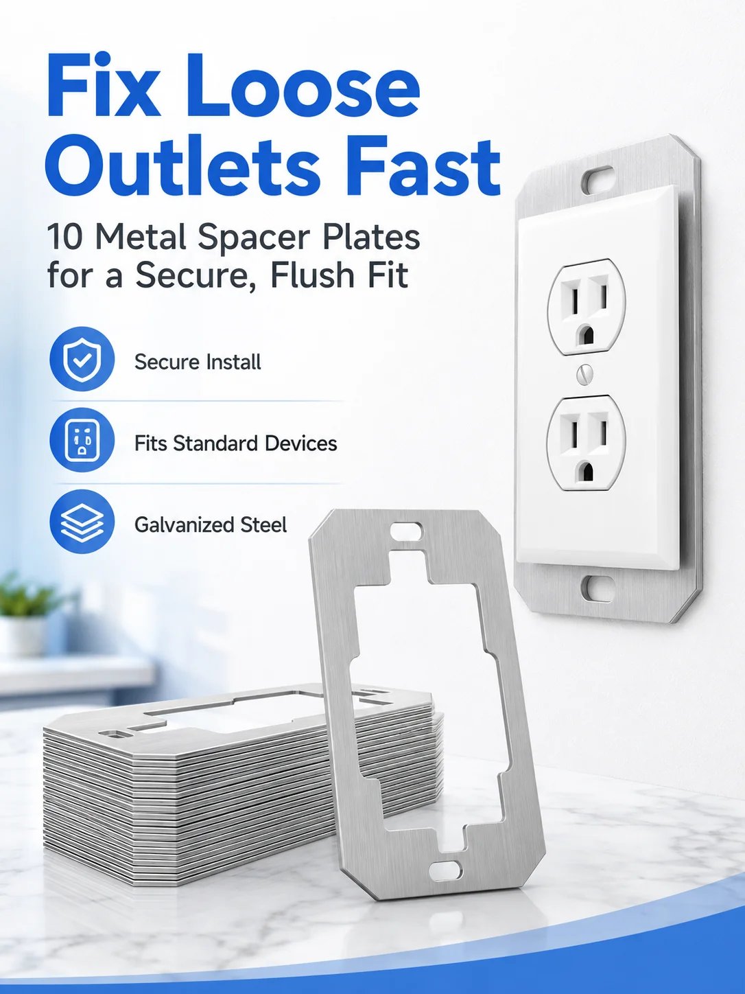🛠 Outlet Repair Spacers – Easy Fix for Loose, Crooked & Recessed Outlets