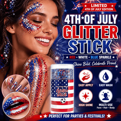 🔥Last Day 70% OFF🦅4th of July Glitter Stick✨🔔Red, White & Blue Body & Hair Sparkle