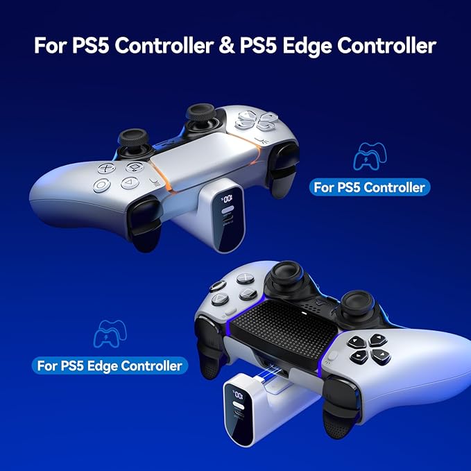 🎁Must-Have for PS5 Gamers | 2000mAh USB-C External Charger Battery Pack