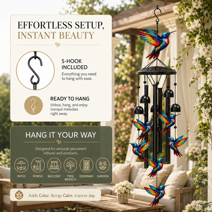 Cardinal Memorial Wind Chime Hanging Ornament for Garden and Patio