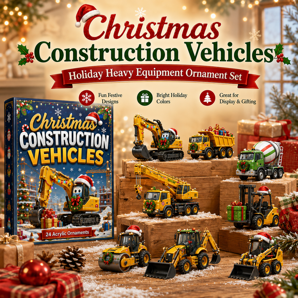 🎄 24-Day Vehicle Advent Calendar – Tractors, Trains & Big Machines 🚜🚂