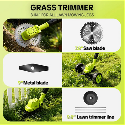 🔥 50% OFF – 3-in-1 Cordless Lawn Trimmer with 2×21V Batteries 🌿